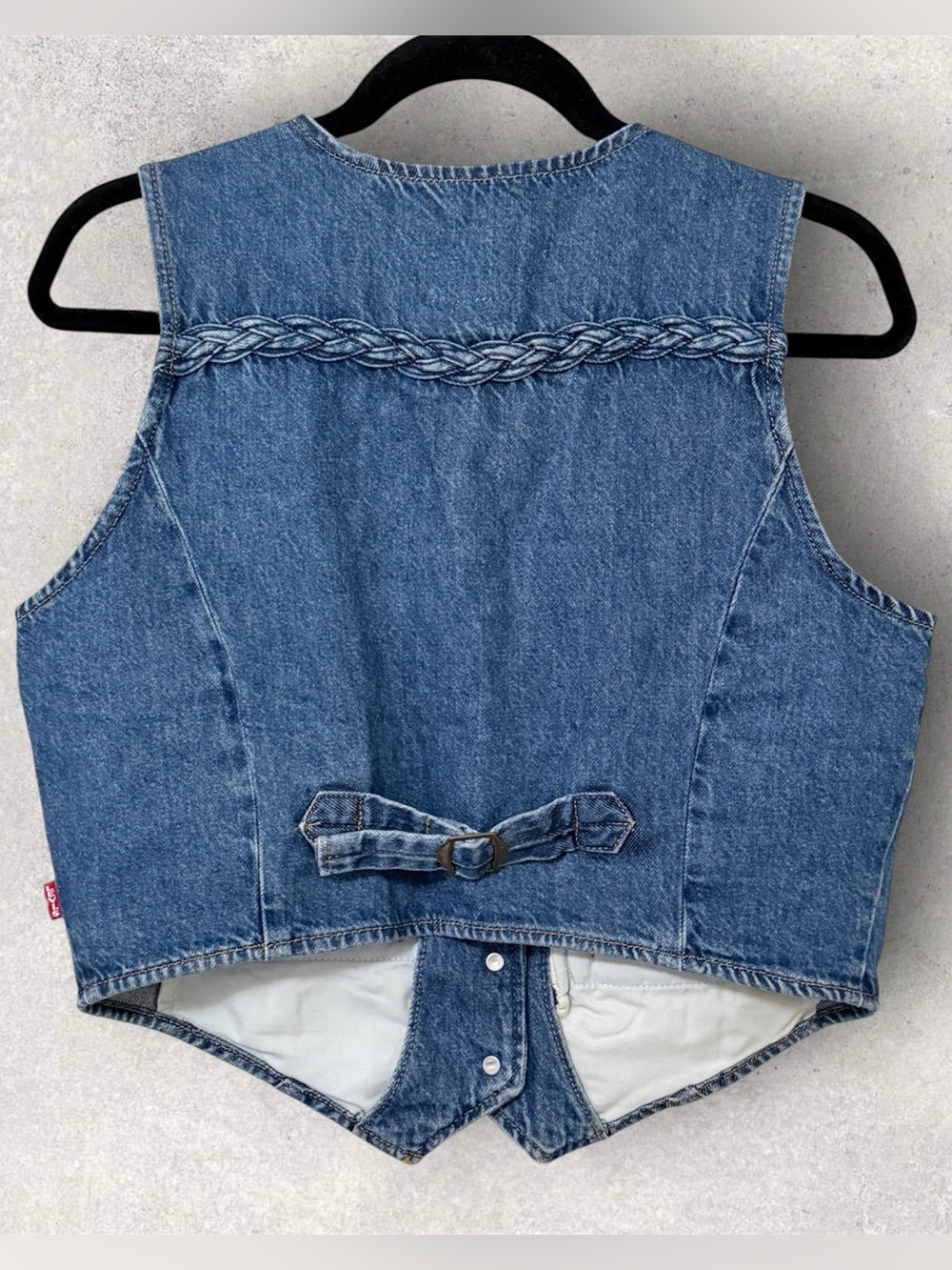 Levi's Premium Denim BRAIDED VEST Women’s Size Medium - Picture 4 of 8